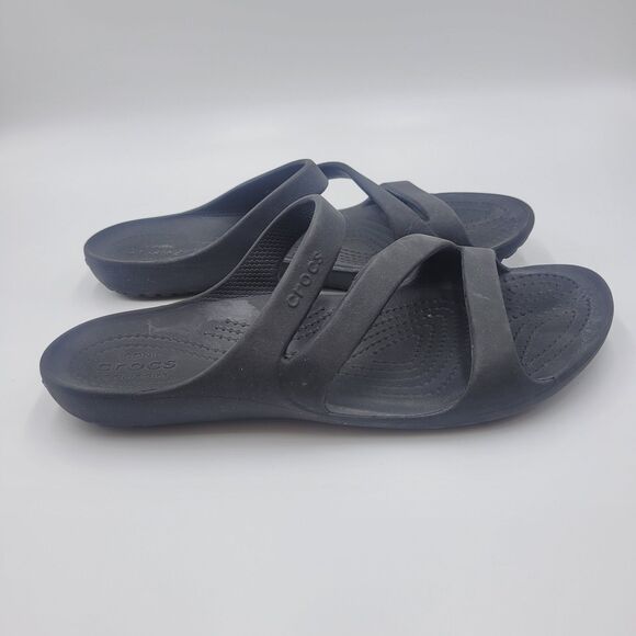 Crocs Swiftwater Sandals Women's Size 8 Black Casual Outdoor Beach Resort Comfy - Picture 2 of 7